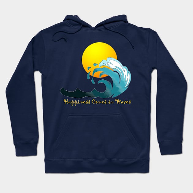 Happiness comes in waves Hoodie by magicmirror